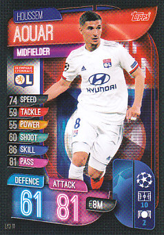 Houssem Aouar Olympique Lyonnais 2019/20 Topps Match Attax CL #LYO11